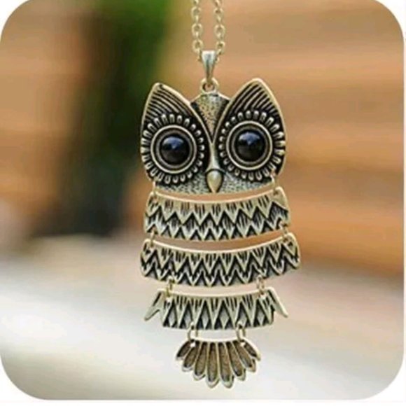 Jewelry - 3/$15 Copper Colored Tiered Owl Charm Necklace